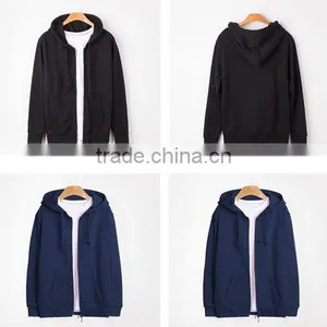 2017 New Product Good Quality China Wholesale Professional Plain Custom Zipper Hoody Fashion for Men thumbnail-1