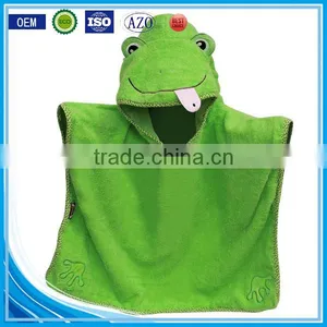 Embroidered Snuggle Custom Cotton Velour Animal Kids Hooded Poncho Towel thumbnail-3