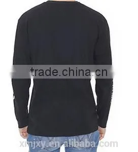 Front&Sleeve Print Long Sleeve Black Tee for Man thumbnail-3