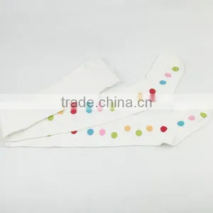 Girl Tights White Colorful Ponit Socks Long Socks thumbnail-3