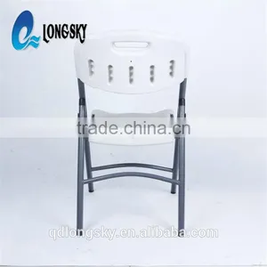 LS-4011 Light Weight Outdoor Furniture Use Cheap Dining Chair White Rental Plastic Folding Chair HDPE With Metal Painting Frame thumbnail-4