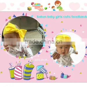 Hot Sale Kids Bright Color Hairwear Chiffon Cotton Bowknot Headband Children Baby Craft Hairband thumbnail-2