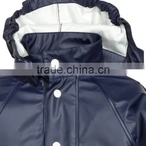 Top Quality Wholesale Attached Hood Rain Jacket Waterproof Kids Jacket thumbnail-2
