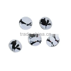 18mm Resin Fit Snap Button Bracelets Round Silver Tone At Random Rabbit Pattern , Knob Size: 5.5mm thumbnail-1