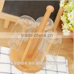 2015 New Products Household Kitchen Round Wood Drain Cup Hanger Rack thumbnail-2