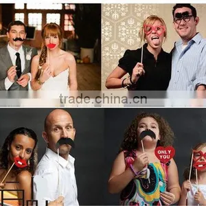 50pcs Party Photo Booth Props Moustache on A Stick Weddings Christmas Birthday Party thumbnail-5