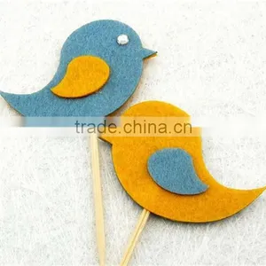 10 Handmade Felt Bird Cupcake Topper Cake Decorations Birthday Baby Shower thumbnail-3