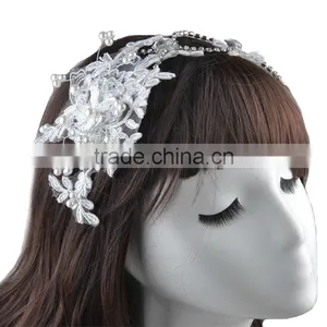 Lace Flowers Pearls Rhinestones Hair Accessories Bridal Wedding Jewelry thumbnail-1