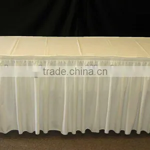 Polyester Table Skirting Table Skirts Table Linen Satin Table Skirting With Top Cover Table Skirts Table Linen thumbnail-1