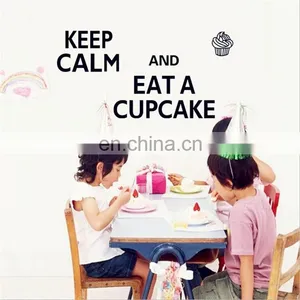 'Keep Calm and Eat a Cupcake' Dining Room Multifunctional Kids Wall Stickers thumbnail-1
