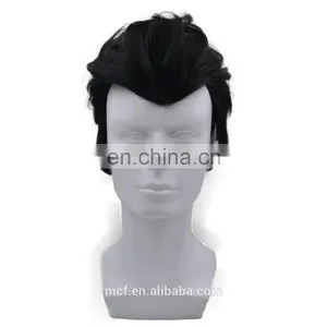 MCW-2354 New 2017 Fashion Synthetic Wig Black Short Straight Man Hair Wig Fancy Dress Costume Wig thumbnail-1