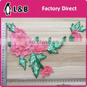 Hot Sale 3D Embroidery Trim Red Flower Collar for Lady Clothing thumbnail-2