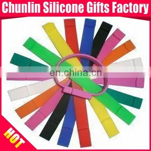 Printed Silicone Wristband With USB Flash Drive thumbnail-1