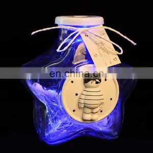 Fancy Big Star Shaped Wishing Glass Bottle Light Lucky Star Glass Bottle With Paper for Gift thumbnail-1
