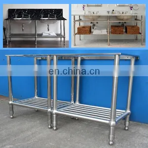 Double Sink Bathroom Vanity With Chrome Console, Basin Stand thumbnail-1