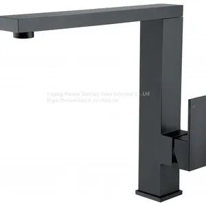Deck Mounted Black Color Chrome Finished Swivel 3 Way Kitchen Faucet Supplier Brass Kitchen Faucet thumbnail-2