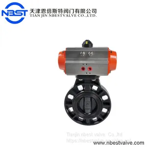 2inch Plastic PVC Wafer Pneumatic Butterfly Valve thumbnail-1