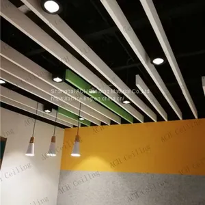 Acoustical Ceiling Suspension Systems Sound Absorbing Ceiling Baffle Boards Of Office, Meeting Room, Cinema, Gymnasium, School, Etc thumbnail-3