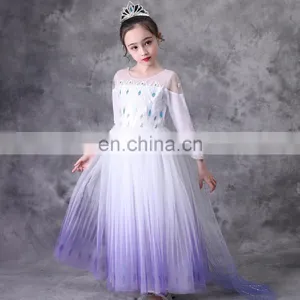 Snow Queen 2 Dress for Girls Formal Birthday Frock Sequins Cloak Kids Party Dress Elsa Dress Magic Wand Cosplay Princess Costume thumbnail-6