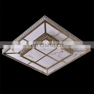 Personality Led Lamp Crystal Ceiling Lamp Square Stainless Steel Wire Cutting Led Crystal Lamp Creative Lighting thumbnail-1