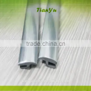 Bottom Door Seal Brush Strip Pvc Chrome Color h Shape Pvc Plastic Rubber Profile thumbnail-2