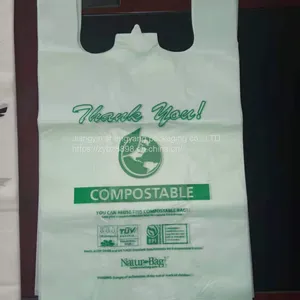 Compost 100% Biodegradable Bags of Environmental Protection Material PBAT + PLA + Cornstarch Shopping Vest Bags Even Volumes Bags Courier Bags Self-styled Zipper Bags thumbnail-1