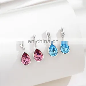925 Sterling Silver Needle Heart Earrings Made With Austrian Crystals Birthstone Jewelry Gifts for Women thumbnail-4