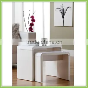 White MDF High Glossy Small Coffee Table thumbnail-1