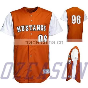 100% Polyester Dri Fit Sleeveless Baseball Jersey Pattern Baseball Jersey Buttons Shirt thumbnail-5