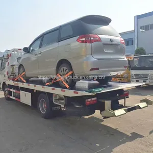 Dongfeng 4x2 4x4 Flatbed Wrecker Road Towing Truck 4ton 5ton for Sale thumbnail-2