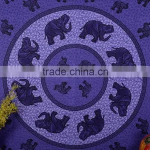 Indian Tapestry Cotton Purple Mandala Elephants Vintage Wall Hanging Tapestries Throw Bedsheet thumbnail-3