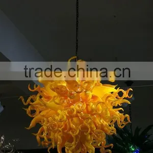 Love-heart Shape Yellow Art Glass Chandelier Lighting thumbnail-1