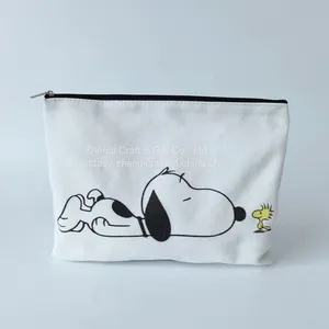 Lovely Cartoon Printed Cotton Canvas Zippered Bags thumbnail-4