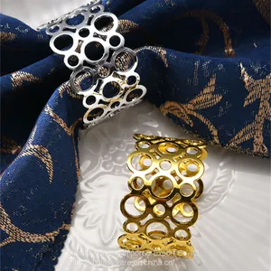 Gold Napkin Ring Metal Hallow Out Vortex Napkin Buckle Creative Tableware Decoration thumbnail-2