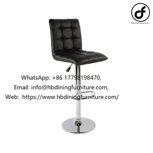 Leather Mid-back Black Bar Chair thumbnail-1