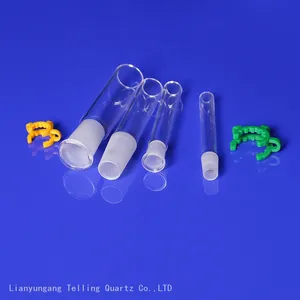 Male and Female Frosted Joint Quartz Glass Joint Tubes With Free Clip thumbnail-3