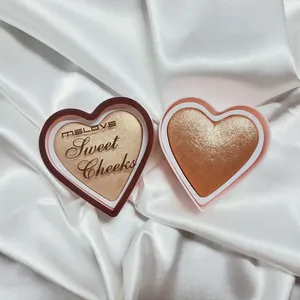 Factory OEM Glitter Love Shape Make up Face Highlighter Baked Shimmer Highlighter Glow Loose Powder thumbnail-4