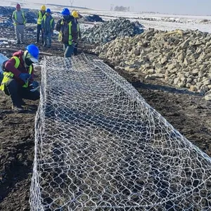 Wholesale Galvanized Hexagon Mesh Gabion Basket PVC Coating Gabion Box for River Bank thumbnail-5