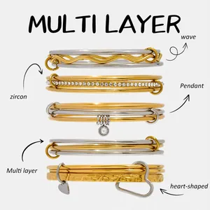 316L Surgical Steel Bracelet With 18K Gold PVD & Titanium Nitride Barrier thumbnail-4
