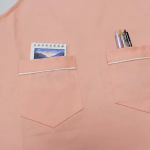 Kids Waterproof Apron Adjustable Neck Strap Double Pocket Children Cooking Painting Apron Custom Embroidery thumbnail-2