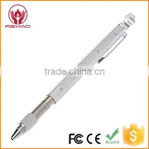 Multi-Tool 7 in 1 Pen With Ruler, Bottle Opener, Phone Stand, Ballpoint Pen, Stylus Fit for Mens Gift (Silver) thumbnail-2