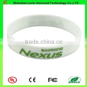 Adverting Good Quality Custom Logo Printing Embossed Silicone Wristband thumbnail-4