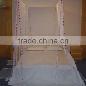 Dot Serging Multi-door 4 Poster Square Bed Canopy Mosquito Net ,Square Bed Mosquito Net For Double Bed thumbnail-2