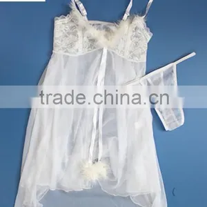Hot Sexy Unique Net Gauze Material Flower Lingerie Babydoll Nighty Dress thumbnail-4