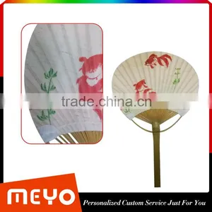 Bulk Advertising Custom Printing Round Bamboo Hand Fan Quality Choice Most Popular thumbnail-4