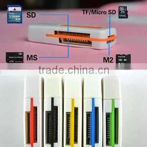 External USB 2.0 4 in 1 Multi Memory Card Reader For SD TF T-Flash M2 Card C1 thumbnail-1