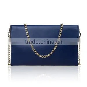 Ladies Leather Clutches Party Evening Bag With Removable Golden Chain Shoulder Strap thumbnail-4