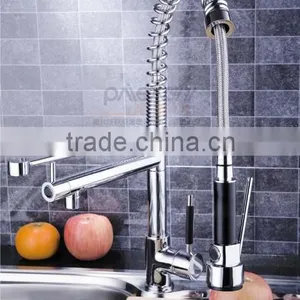 Pull Out Spring Brass Kitchen Faucet thumbnail-1
