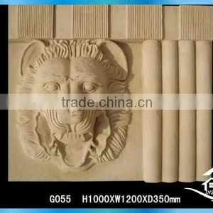 Lion Head Wall Stone Fountain thumbnail-1