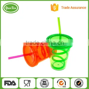 22oz BPA Free Tumbler Plastic Mug With Swirl Straw With Lid Quality Choice thumbnail-1